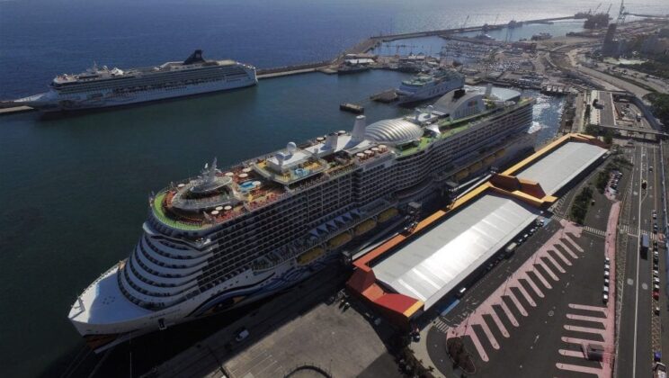 Cinco cruceros coinciden en el Puerto de Santa Cruz de Tenerife en un solo día