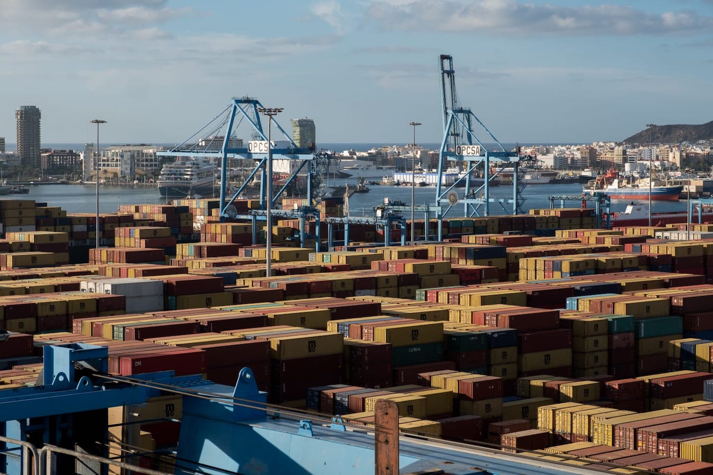 tráfico junio Puerto de Las palmas