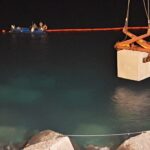 El puerto de Los Cristianos inicia la colocación de bloques para reforzar su dique exterior